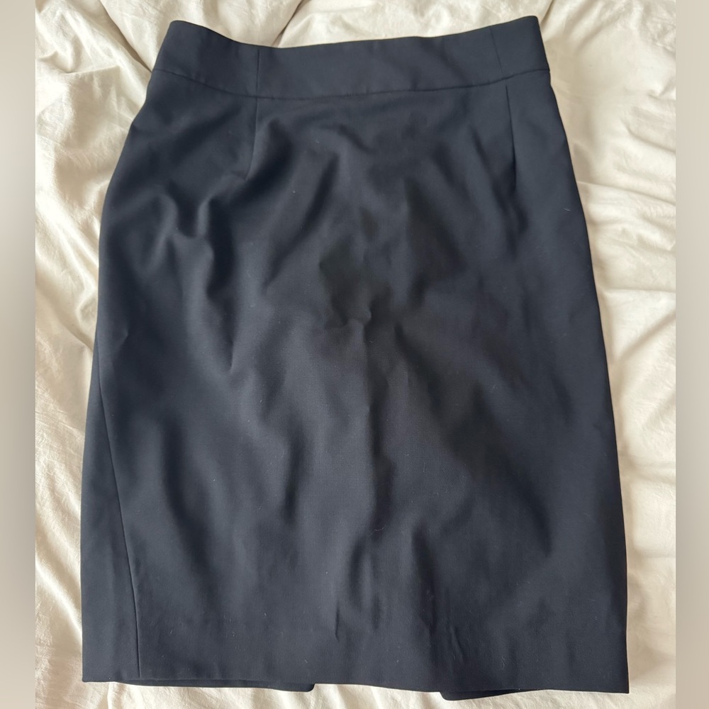 Theory Black Pencil Skirt in Sevona Stretch Wool - Picture 2 of 4